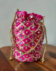 Indian Mirror Potli, Women Potli Handbag, Wedding Gifts, Wedding Favors, Return Gifts