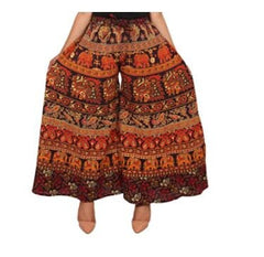 Cotton Women Regular Fit Jaipuri Printed Divider Palazzo Pant (Free Size), Cotton Pant, Indian Pants, Rajasthani Palazzo, Pants