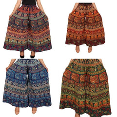 Cotton Women Regular Fit Jaipuri Printed Divider Palazzo Pant (Free Size), Cotton Pant, Indian Pants, Rajasthani Palazzo, Pants
