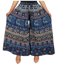 Cotton Women Regular Fit Jaipuri Printed Divider Palazzo Pant (Free Size), Cotton Pant, Indian Pants, Rajasthani Palazzo, Pants