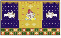 Ganesha Decorative Backdrops, Ganesha Backdrop, Housewarming Backdrop Ganesha Cloth Pooja Decoration Traditional Background Curtain
