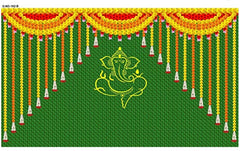 Ganesha Decorative Backdrops, Ganesha Backdrop, Housewarming Backdrop Ganesha Cloth Pooja Decoration size 5 Height and 8 width(5*8)