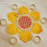 Lotus Rangoli Set, Festive Home Decor, Housewarming favors, Wedding Gift, Floral Mats, Tea Party Decor, Diwali Gift, Valentine Gift