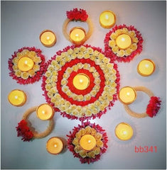 Handmade Rangoli Set, Festive Home Decor, Housewarming Favors, Wedding Gift, Floral Mats, Tea Party Decor, Diwali Gift, Valentine Gift