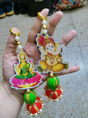 Lakshmi Ganesha Hangings for Decoration, Wall Hangings for Temple, Christmas Decor Hanging, Diwali Gift Decor, Wedding Decor Gift