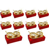 Royal Touch Luxuries German Silver Gold Plated Bowl Set, Elegant Wedding & Anniversary Gift, Party Favor Gift, Return Gift, Festivals Gift