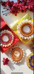 Indian Sweet Box With Kodi Tea-Light Holder, Diwali gifts, Indian Bridesmaid box, Return Gift, Wedding Favor, Marriage Gift, Shagun Box
