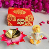 Indian Decorative Box With Metal Diya And Ganesha, Diwali gifts, Indian Gift Box, Return Gift, Wedding Favor, Shagun Box