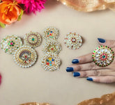 Kundan Pearl Gold Plated Ruby Emerald Gemstone Studded Cocktail Finger Ring, Party/Return Favor, Indian Wedding/Diwali Gift, Bridesmaid Gift