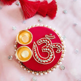 Kundan Om MDF Base Tea Light, Wedding Favor, Return Gift, Diwali Décor Diyas, Christmas Gift, Home Décor, Candle Holders, Tealight Holder