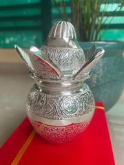 German Silver Mangal Kalash With Velvet Gift Box, Lota and Nariyal/Festival Wedding Gift/Religion, Return Gifts, Wedding Gifts, Party Favor