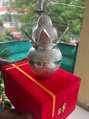 German Silver Mangal Kalash With Velvet Gift Box, Lota and Nariyal/Festival Wedding Gift/Religion, Return Gifts, Wedding Gifts, Party Favor