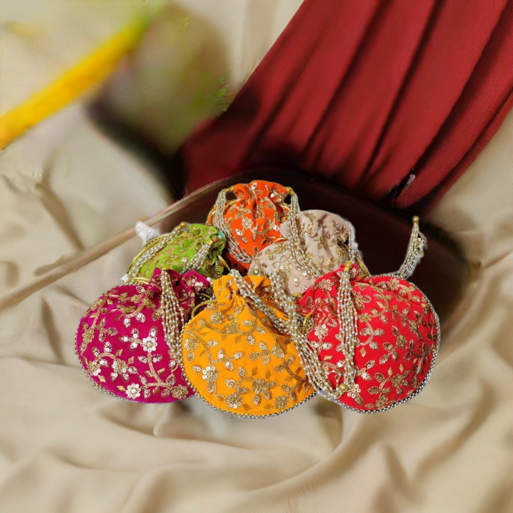 Traditional Velvet Potli, Women Handbag, Handmade Bag, Diwali Gift, Wedding Favours, Return Gift