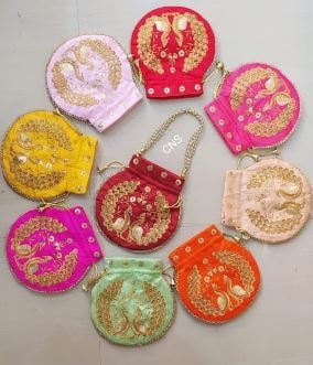 Wholesale Embroidered Potli Purse Bag Drawstring Bag Wedding Favor Return Gift