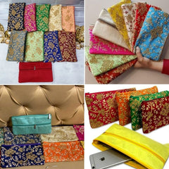 Silk Clutch Pouch, Indian Wedding Handbag, Wedding favor, Wedding Gift, Fabric Envelope, Indian Return Gift, Clutch Bag, Diwali Gift