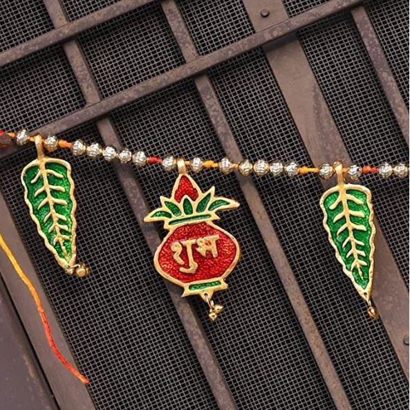 Metal Door Hanging, Wall Toran, Bandarwal for Home Decoration, Ganesha Toran Mandir Temple, Door Wall Hanging, Christmas Gift, Diwali Gift