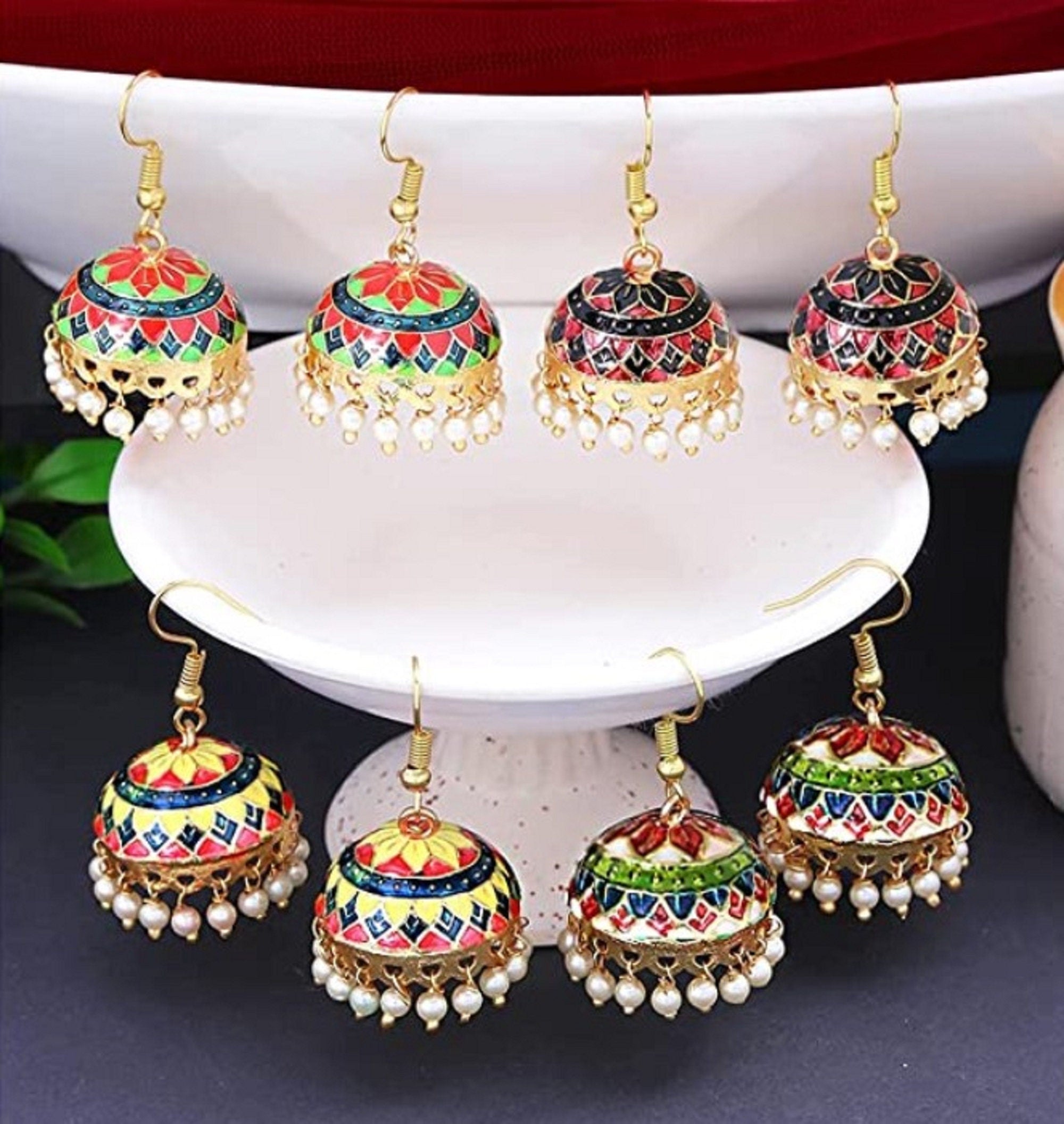 Indian Jhumka, Earrings Jewelry, Metal Jhumka Earrings, Return Favour, Wedding Gifts, Bridesmaid Gift, Indian Jhumki, Indian Gifts