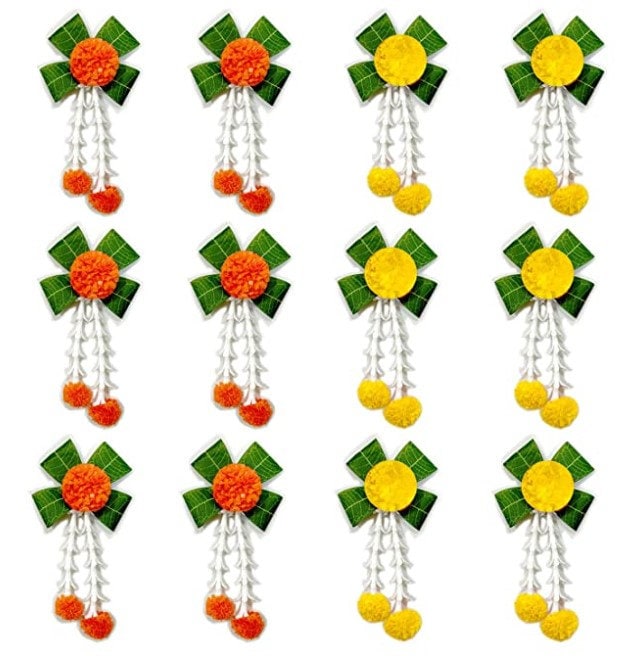 Set of 12 Pcs Flower Decoration, Wall Backdrop, Traditional Wall Art, Decorative Hanging, Wedding Wall Decor, Housewarming Decor, Home Decor