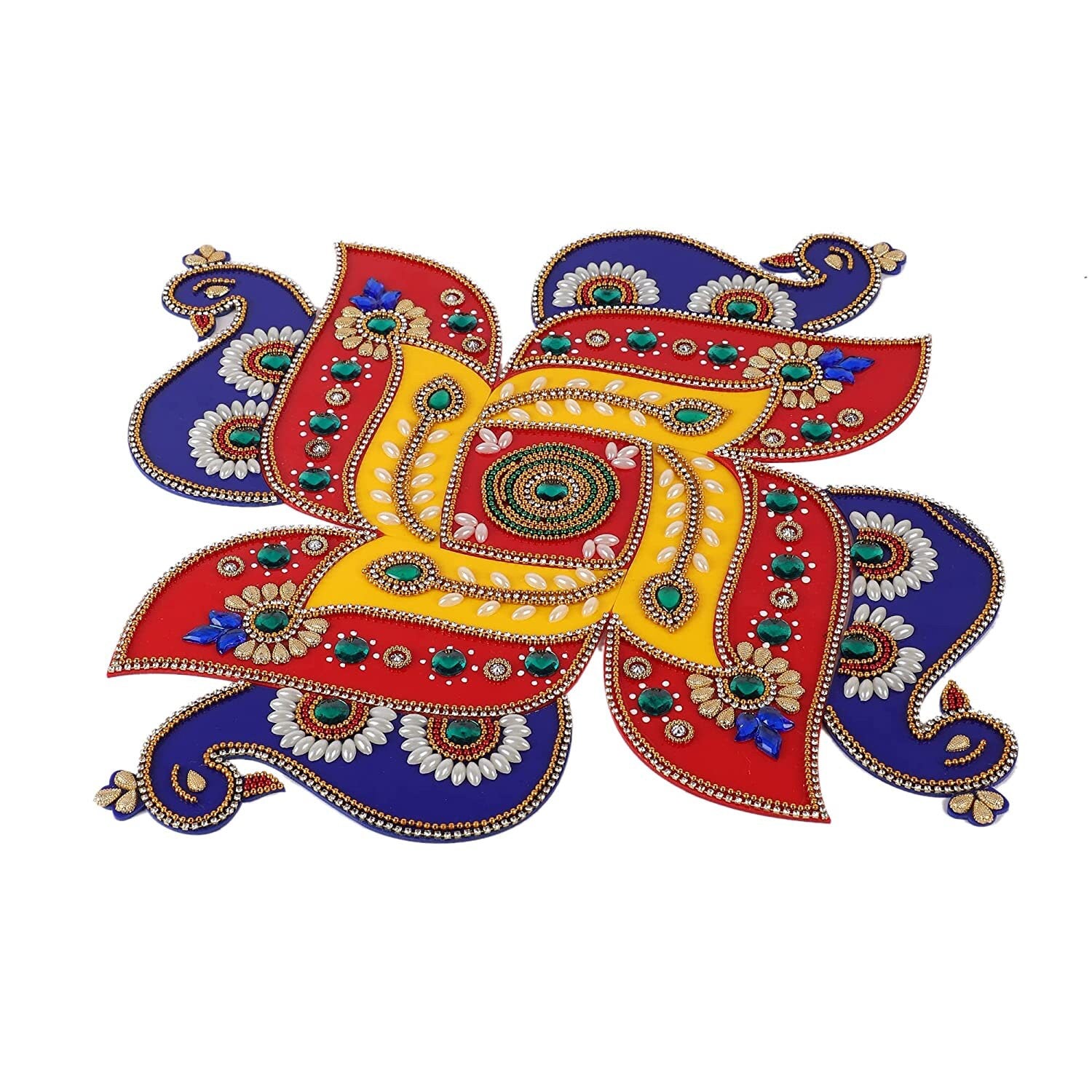 Swastik Peacock Shape Rangoli Set, Table Top Decor, Home Decor, Housewarming Gift, Gift For Her, Gift For Anniversary Wedding decor