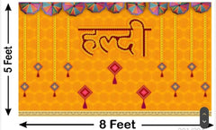 Backdrop Cloth For Wedding Decoration Traditional Background Curtain Cloth For Haldi Function, Decorative Backdrops, size 8 Height, 5 Width