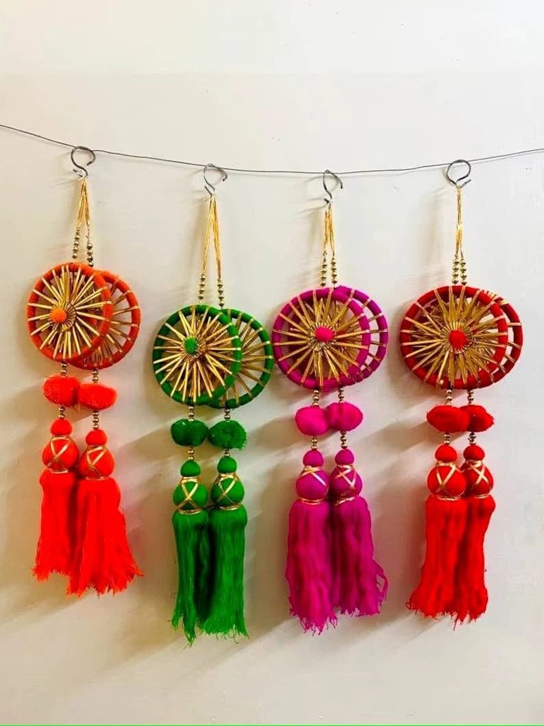 Indian Wedding Decoration, Mehndi Décor, Party Backdrop, Windchime Pair, Wall Art Showpiece, Decorative Hanging, Diwali Gift, Home Décor