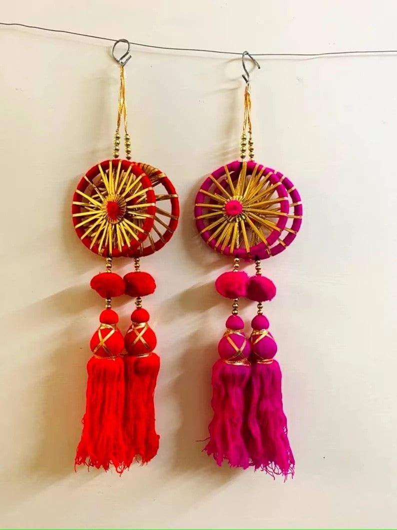 Indian Wedding Decoration, Mehndi Décor, Party Backdrop, Windchime Pair, Wall Art Showpiece, Decorative Hanging, Diwali Gift, Home Décor
